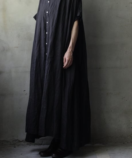 cavane キャヴァネ / Balloon no-sleeve dress Linen100ワンピース / ca-25130
