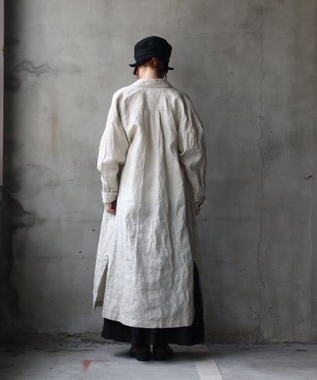 cavane キャヴァネ / Shirt-Dress Linen100硫化染めワンピース / ca-26020