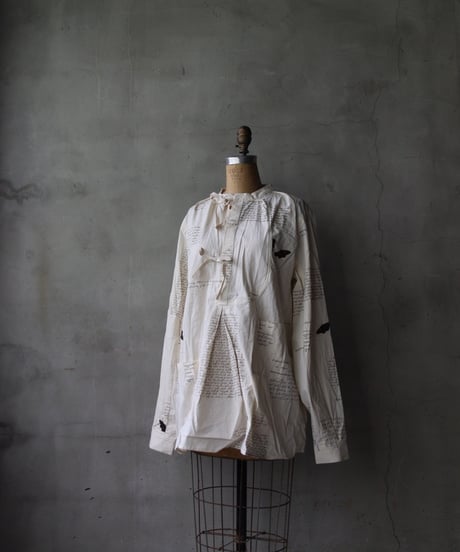 ALEKSANDR MANAMISアレクサンダーマナミ/ HERBARIUM NOTES WORKERS BOW SHIRT - HERBARIUM NOTESプルオーバーシャツ/ am-25023