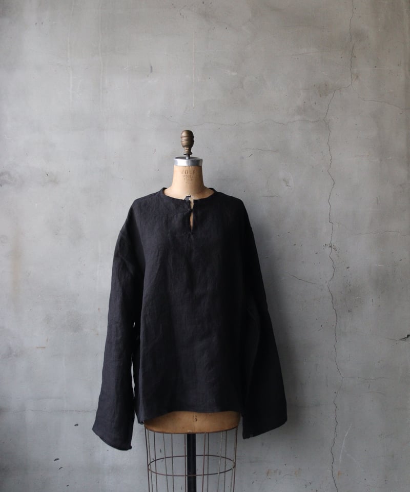 klauseクロイゼ / 天日干しTwill Linen C.S.Slit Neck Shir