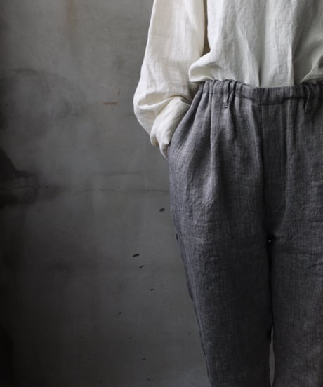 klauseクロイゼ / Linen Herring-bone Loose Fitting Tapered Trousers (ヘリンボーン) / kla-25017