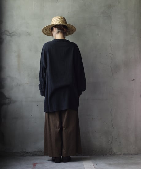 MAVRANYMA / Organic Low Cotton Henley Long-sleeve / Mav-24003