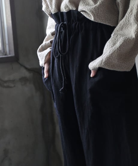 cavane キャヴァネ / Side-Pocket wide pants wool/linenパンツ / ca-25155
