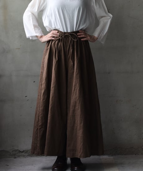 cavane キャヴァネ / Wide Petti Pants Linen/Cottonパンツ/ca-25094