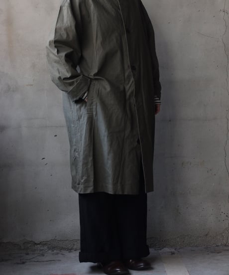 cavane キャヴァネ / Round-Coat Linen/Cotton100硫化染めコート / ca-26018