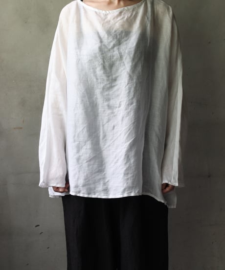 cavane キャヴァネ / Tunic long-sleeve Linen100シャツ / ca-25122