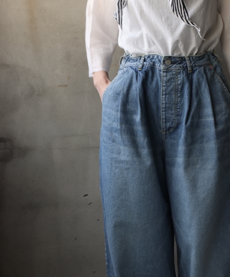 Dulcamaraドゥルカマラ / デニムシンプル2タックサイドPT UNISEX / dl-26008(D126-P553)