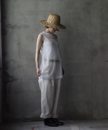 NATIVE VILLAGE ネイティブヴィレッジ / No.7/ Where the fog clears バックオープンノースリーブ（foggy white）/ na-25012