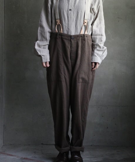 cavane キャヴァネ / Over pants with suspenders Woolパンツ / ca-24213