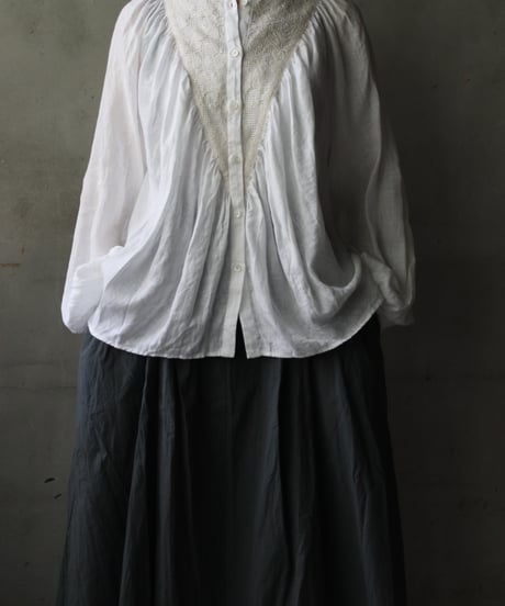 cavane キャヴァネ / Collarless raglan linen100 blouseブラウス / ca-25133
