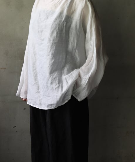 cavane キャヴァネ / Tunic long-sleeve Linen100シャツ / ca-25122