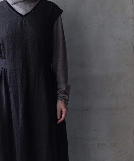 cavane キャヴァネ / Gathered dressⅡ wool & linen ワンピース / ca-25178