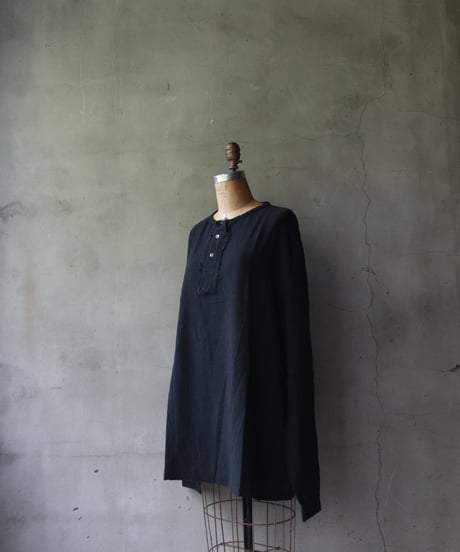 MAVRANYMA / Organic Low Cotton Henley Long-sleeve / Mav-24003
