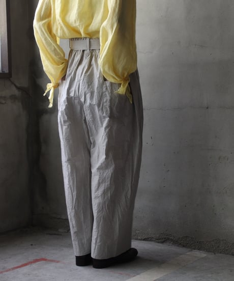 cavane キャヴァネ / Volume Wide Pants with Belt Cotton&Linenパンツ/ ca-26064