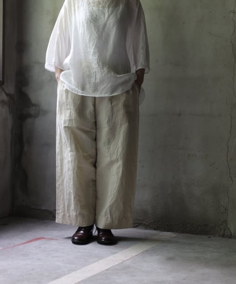 cavane キャヴァネ / Tunic half-sleeve Linen100シャツ / ca-25078