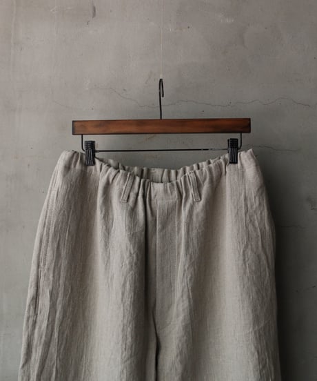 klauseクロイゼ / Belarus Linen平織/厚手Loose Fitting Tapered Trousers Wide2 / kla-26028