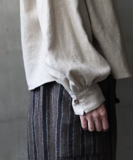 cavane キャヴァネ / Gathered stitch blouse linen & cottonブラウス / ca-25175