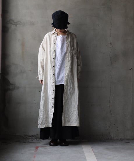 cavane キャヴァネ / Tunic long-sleeve Cotton100Jacquardシャツ / ca-26024
