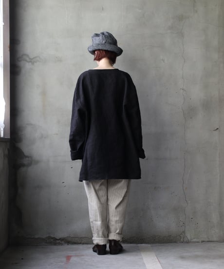 klauseクロイゼ / Sun-dried Linen C.S Shirt Middle Lengthシャツ/ kla-25012