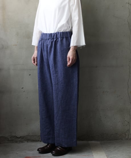 cavane キャヴァネ / Denim Wide TrousersⅡ Linen&Woolパンツ/ca-25057