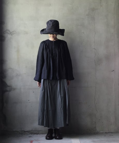 cavane キャヴァネ / Collarless raglan linen100 blouseブラウス / ca-25132