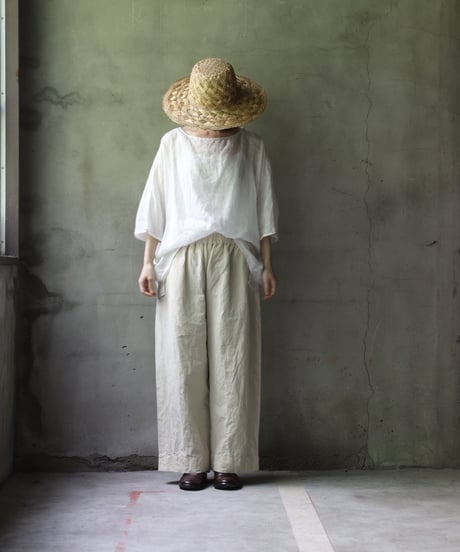 cavane キャヴァネ / Tunic half-sleeve Linen100シャツ / ca-25078