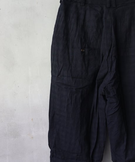 ALEKSANDR MANAMISアレクサンダーマナミ/ BLACK CHECK LOOSE PANT - CHECKED BLACKトラウザーズ / am-25022