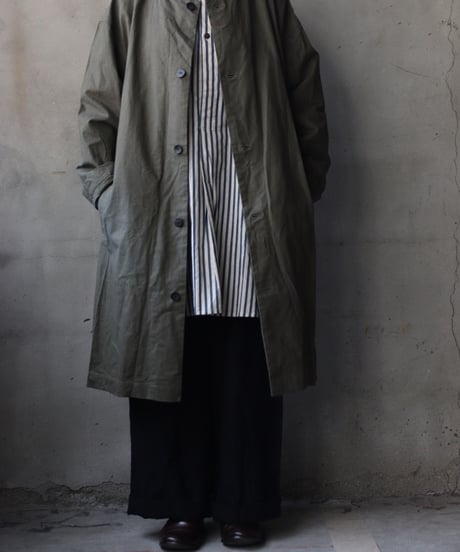 cavane キャヴァネ / Round-Coat Linen/Cotton100硫化染めコート / ca-26018