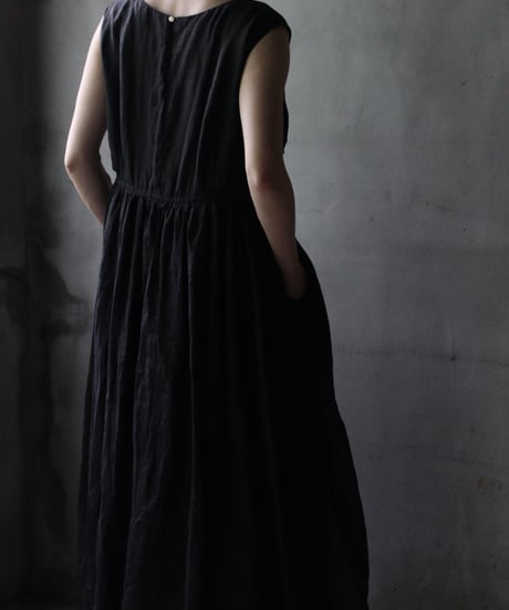 cavane キャヴァネ / Gathered dress linen100ワンピース / ca-25119
