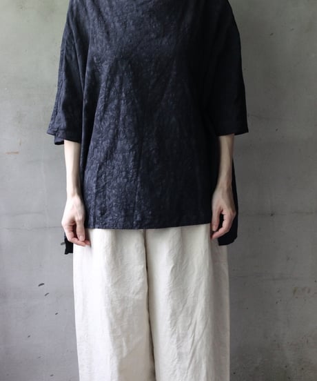 cavane キャヴァネ / Tunic half-sleeve Jacquardシャツ / ca-25079