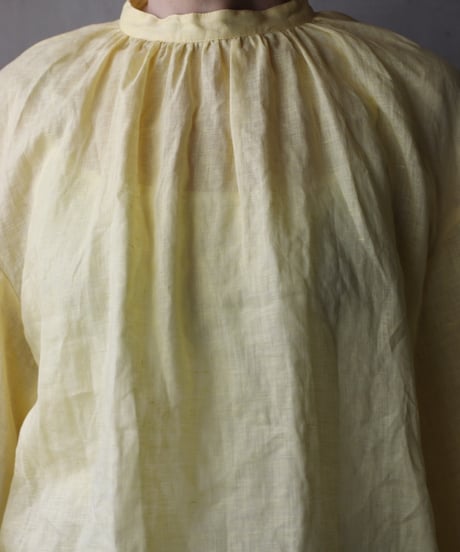 cavane キャヴァネ / Gather Neck Pullover Blouse linen100ブラウス / ca-26067