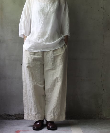 cavane キャヴァネ / Tunic half-sleeve Linen100シャツ / ca-25078