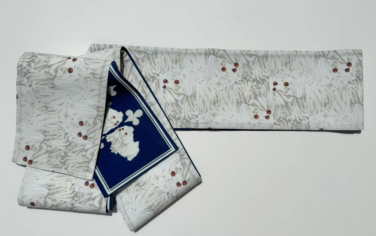 リバーシブル半幅帯“whipped cream dog” 二色展開 | highcaloryo