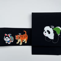 ハイカロリイオトメ  I love cat名古屋帯　白猫 I love cat名古屋帯 白猫 | highcaloryotome