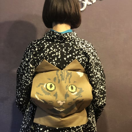 ハイカロリイオトメ名古屋帯 I love cat クロネコ猫柄【最終価格】 CATEGORY 帯 | highcaloryotome