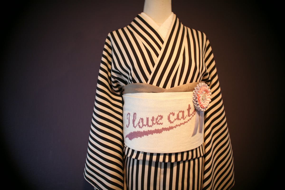 I love cat名古屋帯 白猫 | highcaloryotome