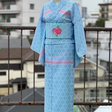 美品　ハイカロリイオトメ　浴衣 jewel fountain セオα浴衣 ブルー 即納品 | highcaloryotome