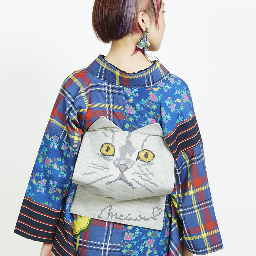 I love cat名古屋帯 白猫 受注 | highcaloryotome