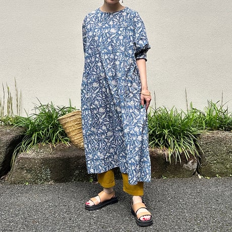 Sanganer Hand Block Printed Side Gather Dress