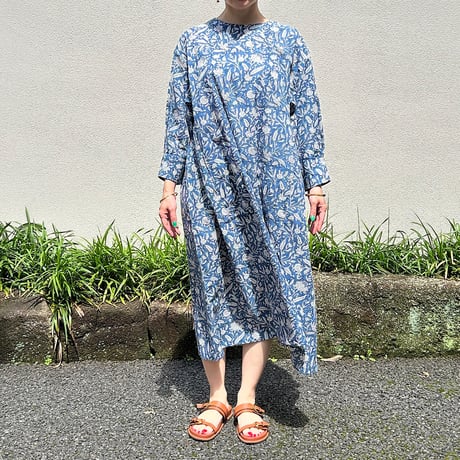 Sanganer Hand Block Printed Side Gather Dress