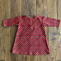 Hand Block Print Dress #3 (Red Clove)