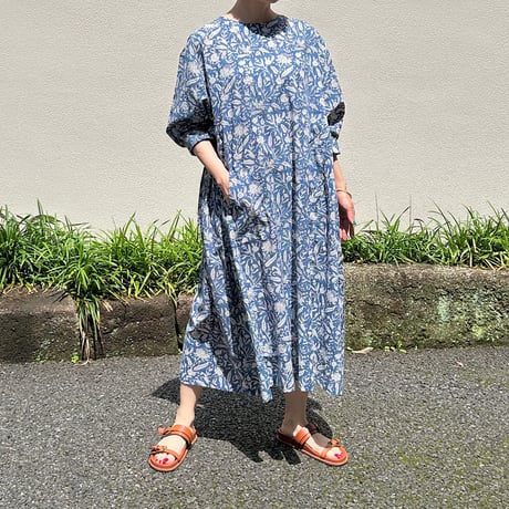 Sanganer Hand Block Printed Side Gather Dress