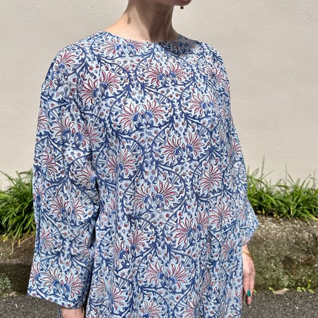 Sanganer Hand Block Printed Side Gather Dress
