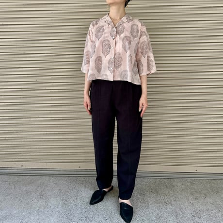 Open Collar Short Blouse
