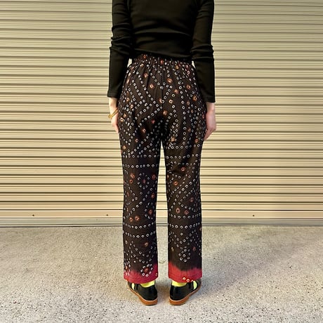 Shibori Dyed Tucked Pants