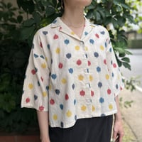 Open Collar Short Blouse 〈Hand Woven〉