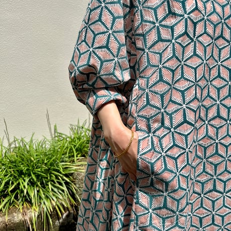 Sanganer Hand Block Printed Side Gather Dress