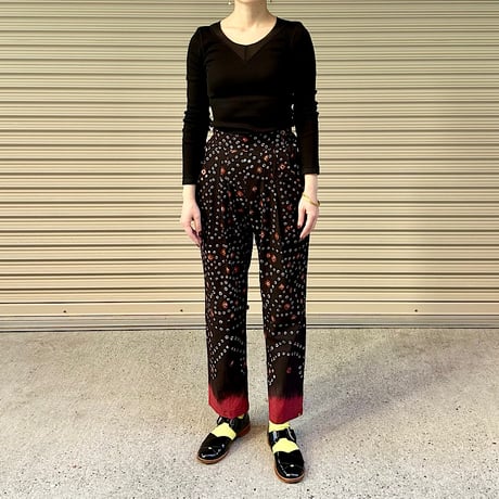Shibori Dyed Tucked Pants