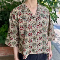 Open Collar Short Blouse