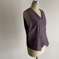 Hand Block Printed Classic Vest (Indigo  Dabu Stripe)